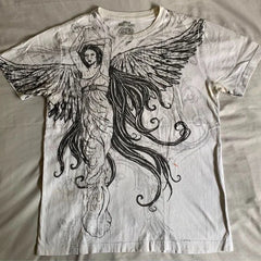 Threebooy 200s Angel New Fashion Goddess Printed T Shirt Short Sleeve Female Street Popular Vintage Casual Joker Sports T Shirt Unisex