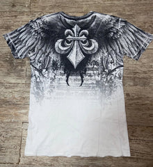 Threebooy 2000s Affliction Retro American Men's T-shirt Couple round neck t-shirt motorcycle ins
