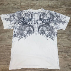 Threebooy 2000s T-shirt New Fashion Cross Pattern Printing Short-sleeved Female Street Harajuku Vintage Gothic Casual Joker Sports T-shirt