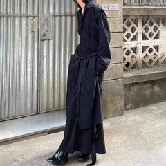 Threebooy Men Windbreaker Y2k Dark Slim Waisted Medium-Length Thin Shirt Japanese Streetwear Fashion Campus Male Long-Sleeve Men'S Wear