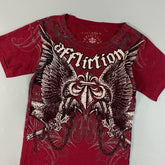 Threebooy 2000s Red Sustainable Cotton Mens T Shirt Retro Affliction Double Eagle Chain American Couple Men And Women High Street T shirt