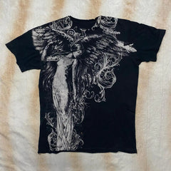 Threebooy 2000s Street Fashion Cotton Pattern Printing Short Sleeved T shirt Men New Harajuku Casual Loose Summer Tees Unisex Punk Rock