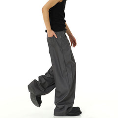 Threebooy Mens Y2k Casual Pants New Genderless Fashion Trend American Retro Solid Color Loose Floor-Length Wide-Leg Pants Unisex