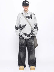 Threebooy 【Mz】broken holes design oversize knit na1545