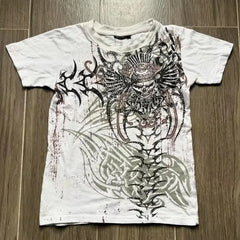 Threebooy 2000s Retro T shirt New Harajuku Womens Hip Hop Kawaii Oversized T shirt Mens Short Sleeved Gothic Clothing Tops Streetwear