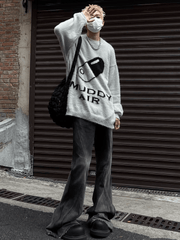 Threebooy print design imitation mink knit sweater na693