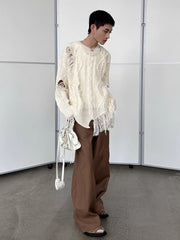 Threebooy Irregular hole loose knit na1413