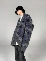 Threebooy Trendy Colorful Knitted Mohair Cardigan na646
