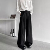 Threebooy Mens Trousers Ribbons Y2k Casual Pants Spring Streetwear Fashion Harajuku Plain Wide-Leg Pants Old Money Men'S Clothing 2025 New