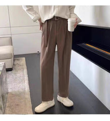 Threebooy Korean Men Italian Style Naples Suit Pants Oversized Sagging Sensation Loose Straight Trousers Spring Summer Ins Trendy Pants