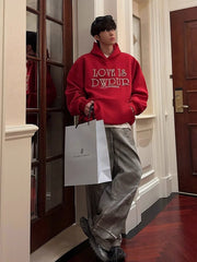 Threebooy 【JH HOMME】letter print pearl hooded na1560