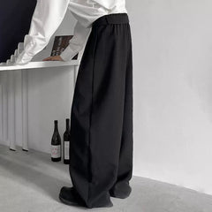 Threebooy Mens Trousers Ribbons Y2k Casual Pants Spring Streetwear Fashion Harajuku Plain Wide-Leg Pants Old Money Men'S Clothing 2025 New