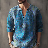 Threebooy Retro 3D printed Shirt pullover For Men Spring Autumn Long sleeved O-neck Tops Fashion Vintage Casual shirts Clothing Plus Size