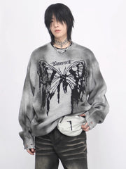 Threebooy 【Mz】broken holes sweater na1474