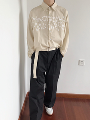 Threebooy Korean design sense letters printed shirt na1164