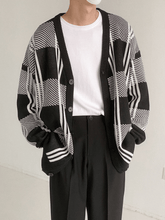 Threebooy Check Design Corian Cardigan na61