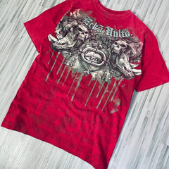 Threebooy 2000s Affliction Retro Tops American Street Gothic Retro Printed Oversize T shirt Men Hip Hop Harajuku Punk Loose Short Sleeve