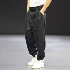 Threebooy Mens Japanese Casual Suit Leggings Pants New Genderless Fashion Retro Versatile Loose Comfortable Solid Color Pants Unisex