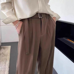 Threebooy Korean Men Italian Style Naples Suit Pants Oversized Sagging Sensation Loose Straight Trousers Spring Summer Ins Trendy Pants
