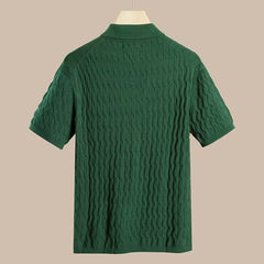 Threebooy New Fashion Knit Polo Shirts Men Korean Style Slim Fit Solid Short Sleeve Top Summer Trend Premium Polos Tshitrt For Mens