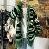 Threebooy Ethnic Style Knitted Cardigan Men Loose Lazy Tassel Sweater Shawl Autumn Winter Hip Hop Couple Knitting Top Coat Streetwear