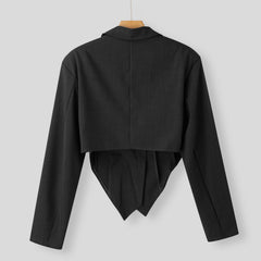 Threebooy Spring Autumn Fashion Men Small Suit Set Tailored Collar Long Sleeve Irregular Tops And Straight Pants Two Piece Sets Loose Outf