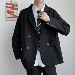 Threebooy Mens Dk Uniform Casual Suit Jacket Youthful Trend Versatile College Style Temperament High School Student Jacket Men'S Clothing
