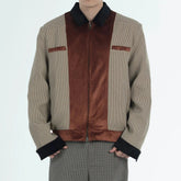 Threebooy Mens Autumn French Color Blocking Large Shoulder Pad Work Jacket New Essential Retro Casual Fashion Jacket Coat For Men