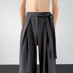 Threebooy Mens Y2k Japanese Belt Casual Trousers Streetwear Daily Niche Personality Versatile Comfortable Straight Pants Men New