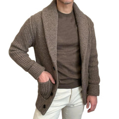 Threebooy Vintage Fashion Men Knitted Cardigan Sweater Autumn Winter Warm Lapel Knitting Coat Casual Solid Slim Fit Knit Jacket Streetwear