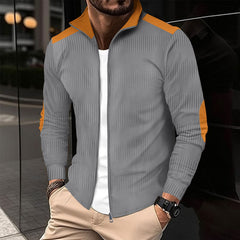 Threebooy Spring Autumn Men's Patchwork Jacket Jacquard Wrist Embroidery Zipper Cardigan New Fashion Casual Loose Tops Coat Oversized