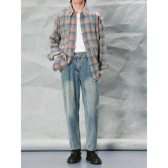 Threebooy Vintage Make Old Washed Jeans Men Tapered Denim Pants Autumn Pure Cotton Fashion Straight Trouser British Style Casual Pant Male