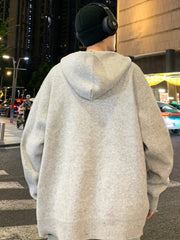 Threebooy Men'S Casual Knitted Hooded Sweater with Alphabet Pattern, Soft Skin-Friendly Fabric, Regular Fit, with Full Zipper for Fall/Winter
