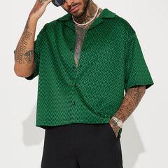 Threebooy Vintage Diagonal Stripe Print Shirts For Men Fashion Casual Loose Cardigan Tops Summer New Blouse Shirt Male Streetwear