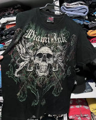 Threebooy 2000s Affliction T shirt New Harajuku Hip Hop Round Neck Oversized T shirt Men Short Sleeved Gothic Clothing Tops Streetwear