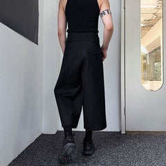 Threebooy Mens Pants Belt Dark Wide-Leg Pants Japanese Streetwear Harajuku Commuting Business Office All-Match Casual Pants Men'S Clothing