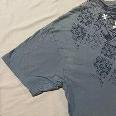 Threebooy 2000s affliction Series Grey T-Shirt Mens Cotton T-shirt Dark Simple Style Gothic Round Neck Cotton Short Sleeve Tops New