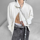 Threebooy Mens Autumn Irregular Zipper Knitted Tops New Necessities Youth Trend Casual Solid Color Comfortable Simple Tops For Men