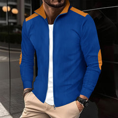 Threebooy Spring Autumn Men's Patchwork Jacket Jacquard Wrist Embroidery Zipper Cardigan New Fashion Casual Loose Tops Coat Oversized