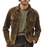 Threebooy American Vintage Mens New Casual Corduroy Jacket Coat Spring Autumn Trendy Pockets Cargo Coats Streetwear Man Hunting Jacket