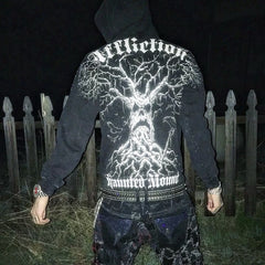 Threebooy 2000s affliction Hooded Sweater Men's Trend Joker Harajuku Hip Hop Street Couple Angel Wings Hooded Coat New Sweatshirt