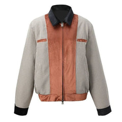 Threebooy Mens Autumn French Color Blocking Large Shoulder Pad Work Jacket New Essential Retro Casual Fashion Jacket Coat For Men