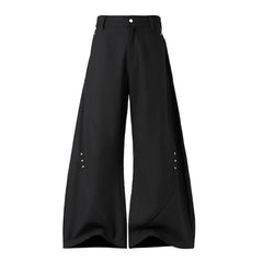 Threebooy Mens Pants Motorcycle Rivets Deconstructed Curved Casual Pants Streetwear Fashion Grunge Wide Leg Pants Old Money Menswear 2025