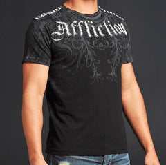 Threebooy 2000s Affliction T-Shirt 2XL Skull Cross Black Men