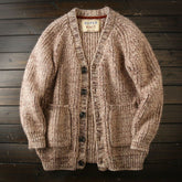 Threebooy Vintage Heavy Weight Luxury Cardigan Sweater For Men Brand Knitted V-neck Top Autumn Winter Fashion Quality Thick Knitwear Coat
