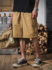 Threebooy Vintage Gurkha Shorts Men Safari Style High Waist Buckle Button Knee Length Naples Pants Summer Casual Loose Shorts High Quality