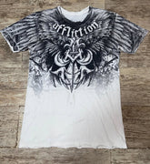 Threebooy 2000s Affliction Retro American Men's T-shirt Couple round neck t-shirt motorcycle ins