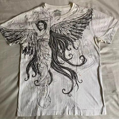Threebooy 2000s Retro Antarctic cotton T-shirt American Harajuku Y2K round neck couple fashion trend top