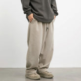Threebooy Mens Twill Basic Casual Straight Pants Genderless Japanese Fashion Trend Simple Solid Color Comfortable Loose Trousers Unisex