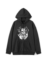 Threebooy Men's Gothic Skull Print Oversized Hoodie